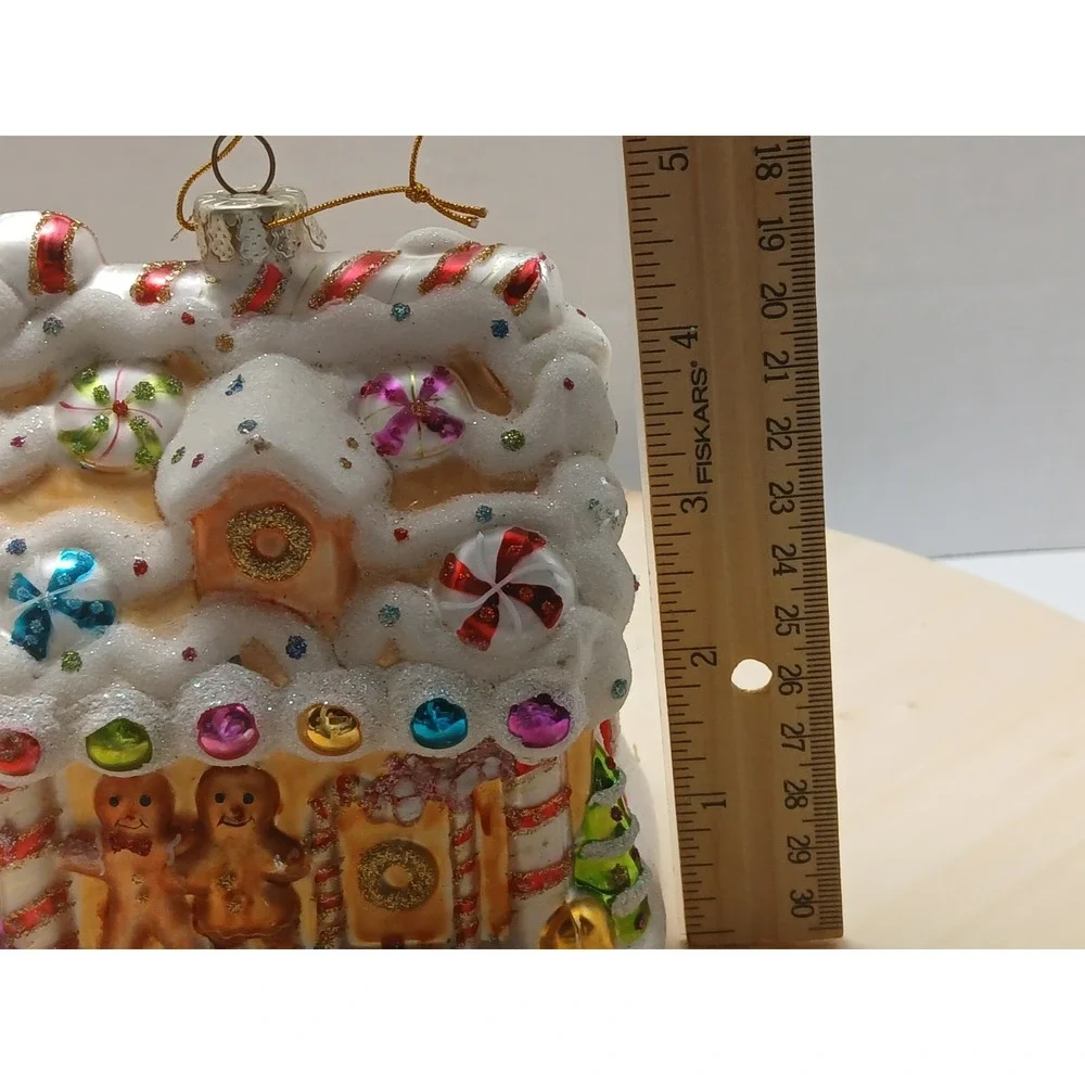 Ameri Christmas Glass Gingerbread House Christmas Ornament